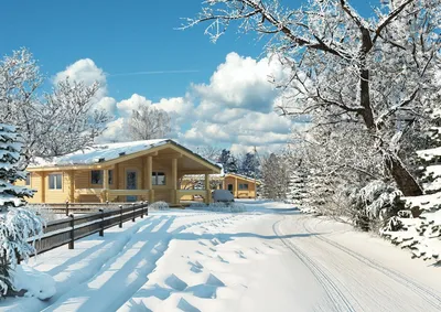 Фото зимнего загородного дома: PNG формат для максимальной четкости
