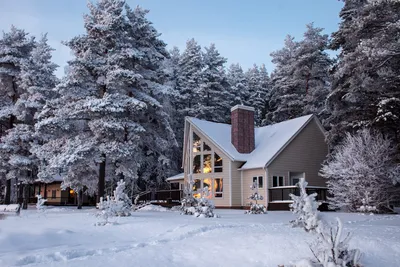 Зимний дом на фотографии: PNG изображения в высоком разрешении