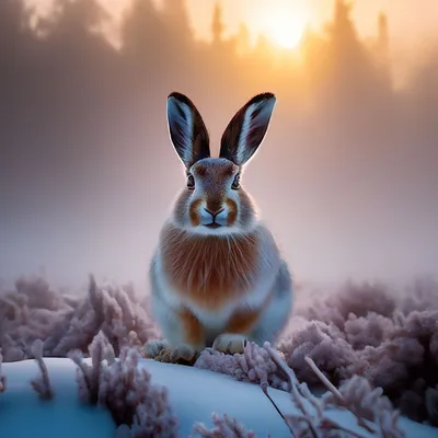Картинка зайца зимой: Выберите размер PNG для скачивания