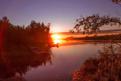 HD фото заката на реке