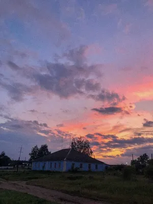 Фотография заката в деревне, захватывающая дух