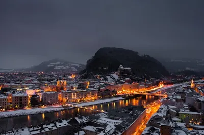 Зальцбург зимой: Фотографии сказочных зданий под снегом