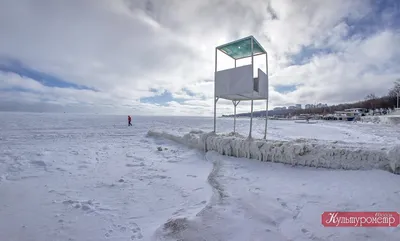 Красота зимнего пейзажа: Замерзлое Черное море на фото