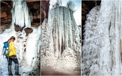 Замерзшие водопады: Красота в морозные дни