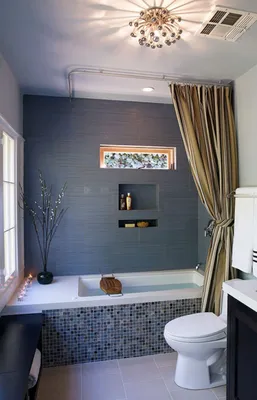 Красивые занавески для ванной комнаты на фото