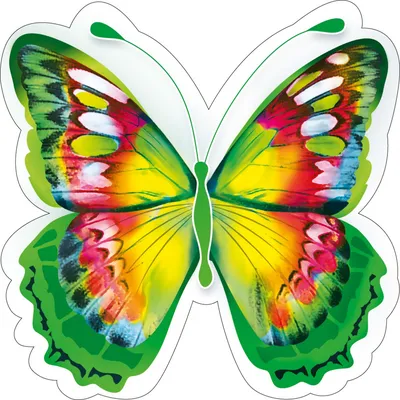 Зеленая бабочка на ярком изображении