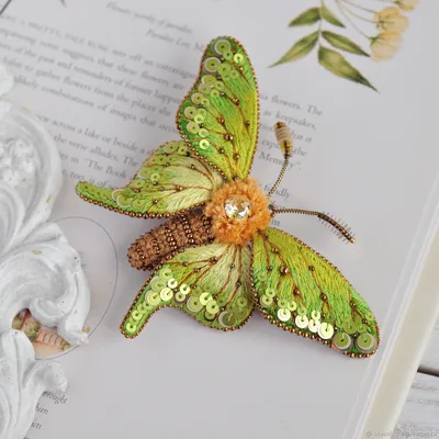 Прекрасная Зеленая бабочка на фотографии с природой
