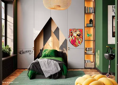 Картинка зеленой детской комнаты для скачивания