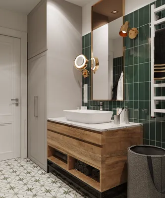 Зеленая плитка в ванной - выберите размер и формат изображения для скачивания