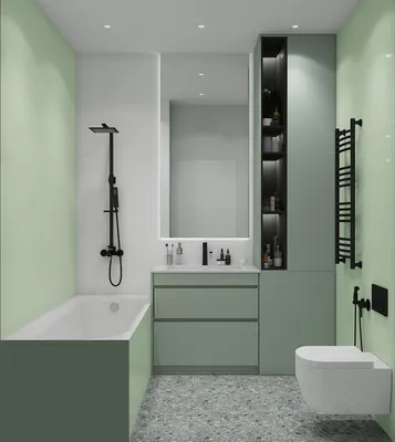 Фото Зеленая плитка в ванной - качественные изображения для ванной комнаты