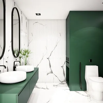 Зеленая плитка в ванной - фотографии с различными вариантами дизайна