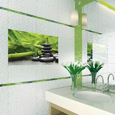 Фото Зеленая плитка в ванной - варианты цветовых решений для ванной комнаты