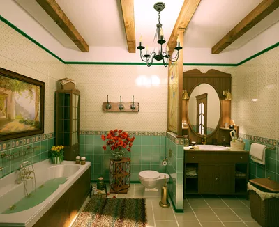 Фото Зеленая плитка в ванной - идеи для создания эргономичного и удобного пространства в ванной комнате