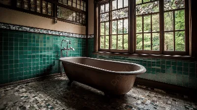 Фото Зеленая плитка в ванной - идеи для создания стильного и современного дизайна ванной комнаты