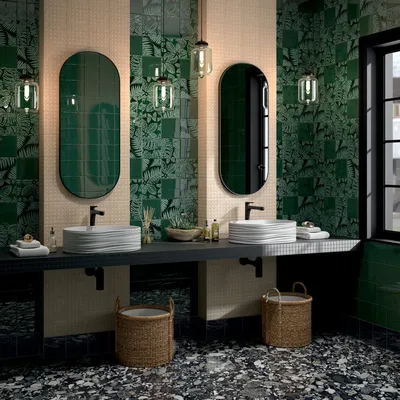 Новые фото Зеленая плитка в ванной - скачать бесплатно в хорошем качестве