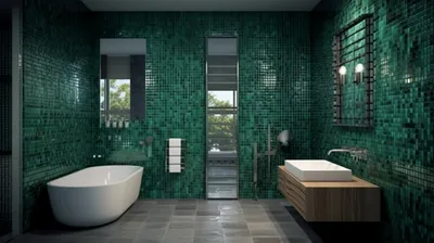 Ванная комната с зеленой плиткой: уникальный стиль и комфорт