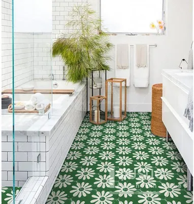 Фотографии ванной комнаты с зеленой плиткой