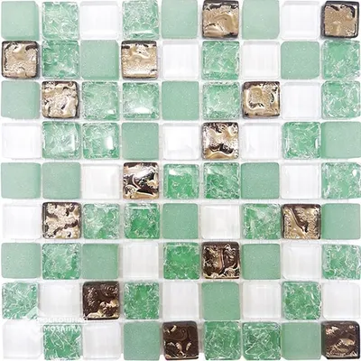 HD фото зеленой плитки в ванной