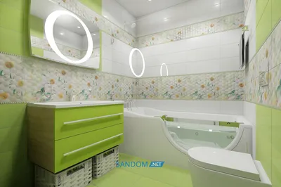 Full HD изображения зеленой плитки ванной комнаты