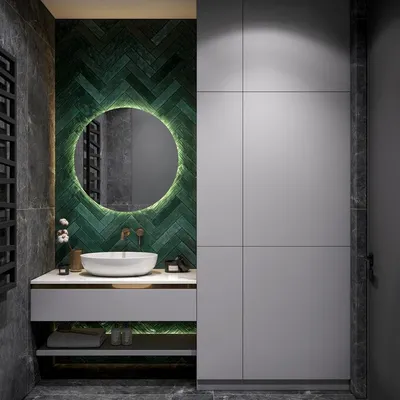Фото Зеленой ванной комнаты: современный дизайн