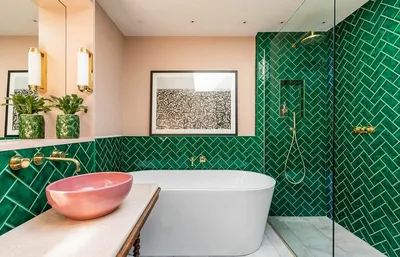 Зеленая ванная комната: фотографии с разными акцентами