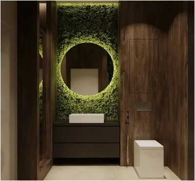 Зеленая ванная комната: фотографии с разными освещением