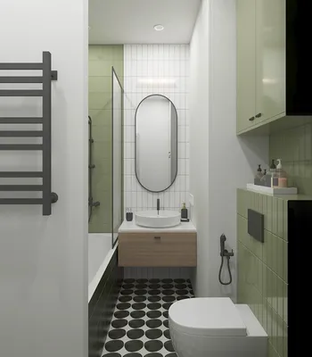 Освежающая зеленая ванная комната: фото и дизайн