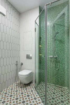 Зеленая ванная комната с акцентом на природу: фото