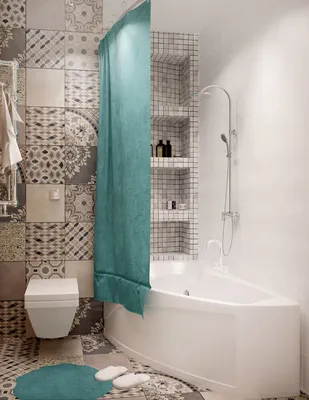 Минимализм и функциональность в зеленой ванной комнате: фото