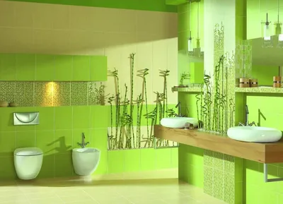 Зеленая ванная комната: красивый дизайн на фото