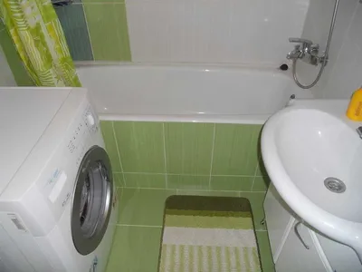 Арт-фото зеленой ванной комнаты