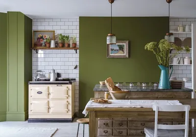 Фото Зеленые стены на кухне: качественные изображения