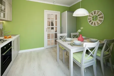 Зеленые стены на кухне: фото и картинки для скачивания