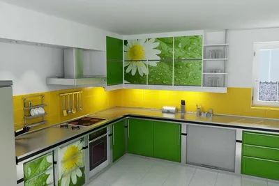 Фото Зеленые стены на кухне: новые изображения для скачивания