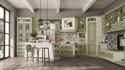 Зеленые стены на кухне: природа в доме