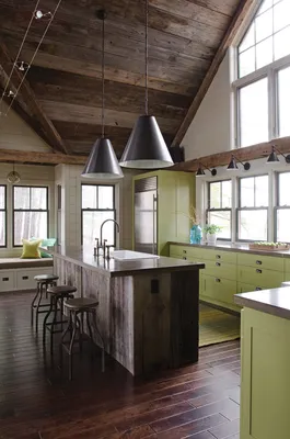 Вдохновение из природы: фото зеленых стен на кухне