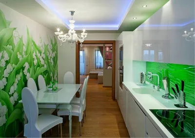 Зеленые стены на кухне: свежесть и энергия