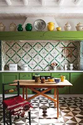 Природа внутри: фото зеленых стен на кухне