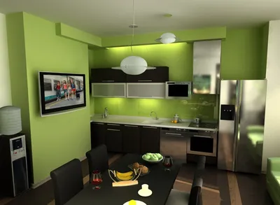 Фото Зеленые стены на кухне: выберите размер и формат для скачивания