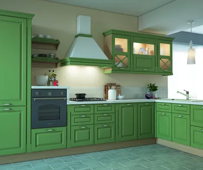 Фото кухни с зелеными стенами в формате webp