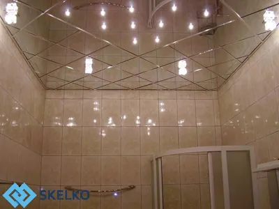 Новые фотографии зеркальных потолков в ванной