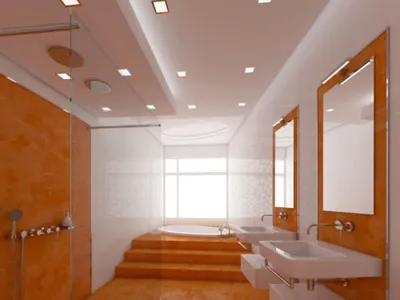 Эстетика зеркальных потолков в ванной