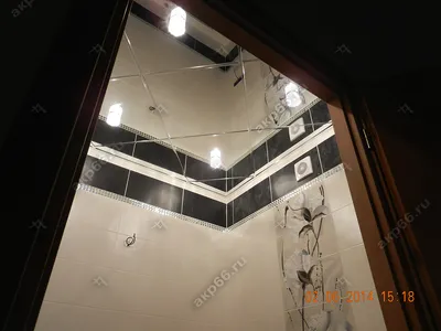 Интерьер ванных комнат с уникальными зеркальными потолками