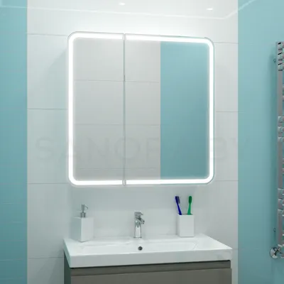 Идеи для дизайна ванной комнаты: зеркало шкаф в фокусе