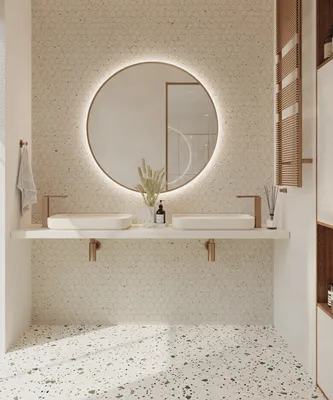 Маленькая ванная: иллюзия простора с помощью зеркала