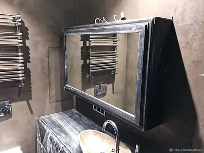 Фото зеркала в ванную с полкой - скачать в WebP формате