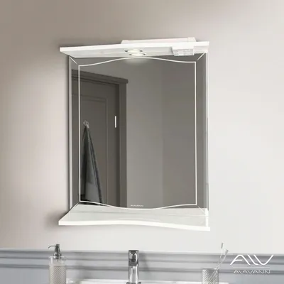 Фото зеркало в ванную с полкой в HD качестве