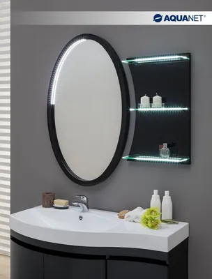 Интересный дизайн зеркала в ванную с полкой: украшение вашего интерьера