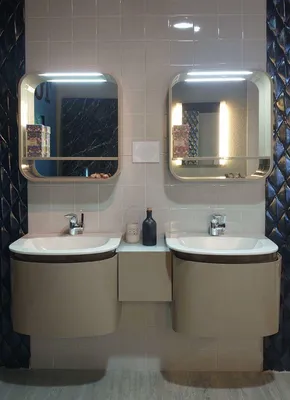 Фото зеркала в ванной с полкой 2024