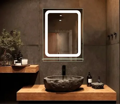 Фото зеркала в ванной с полкой в формате webp